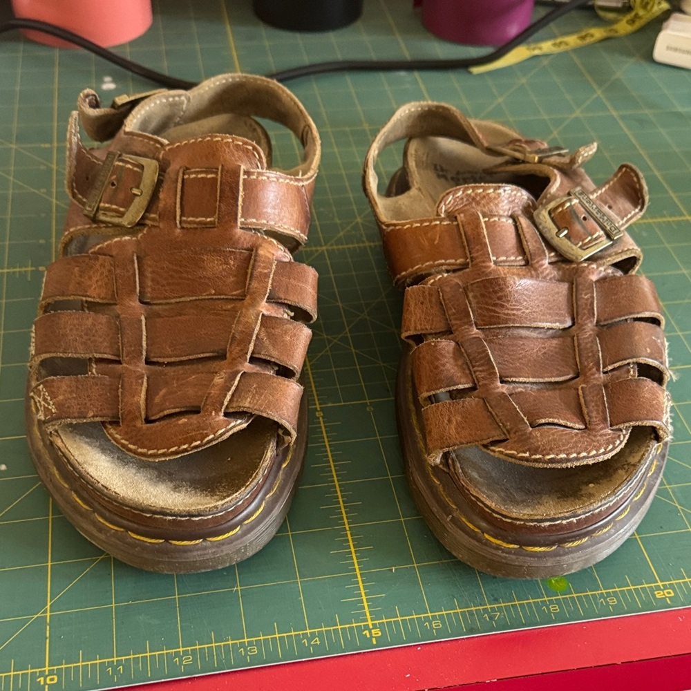 Brown Leather Kids Sandals